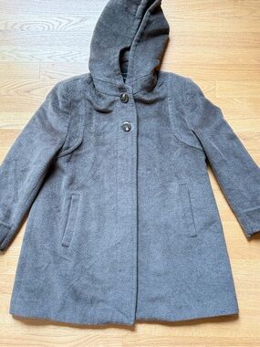 Jones New York Hooded Pea Coat in Charcoal